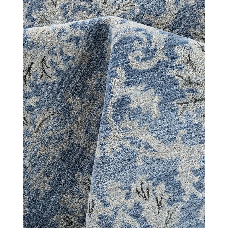 Ikat One-of-a-Kind Hand-Knotted Area Rug - Gray, 9' 1" x 11' 10" - 9' 1" x 11' 10"