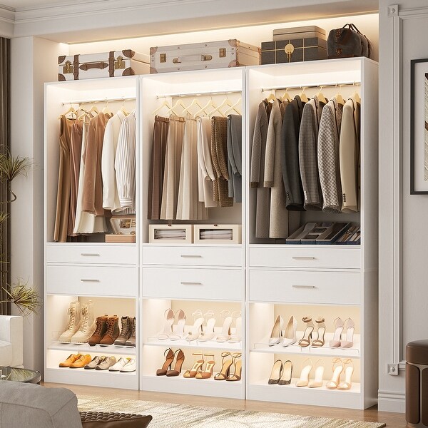 25'' W Freestanding Closet System with 2 Wooden Drawers and