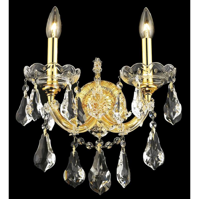 Fleur Illumination 2 light Gold Wall Sconce - royal cut crystals/Gold