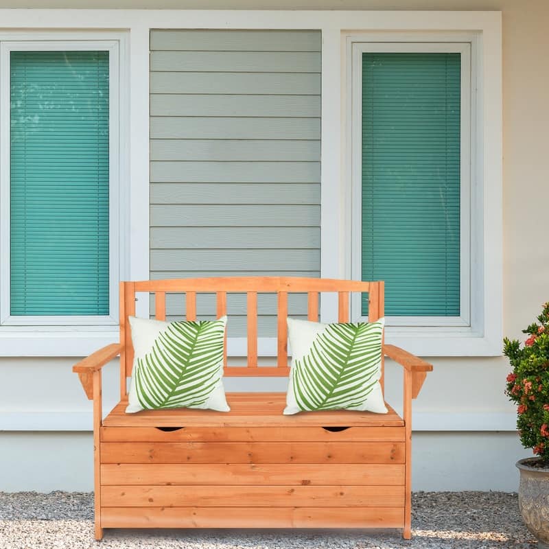 40gal Wood Outdoor Storage Bench