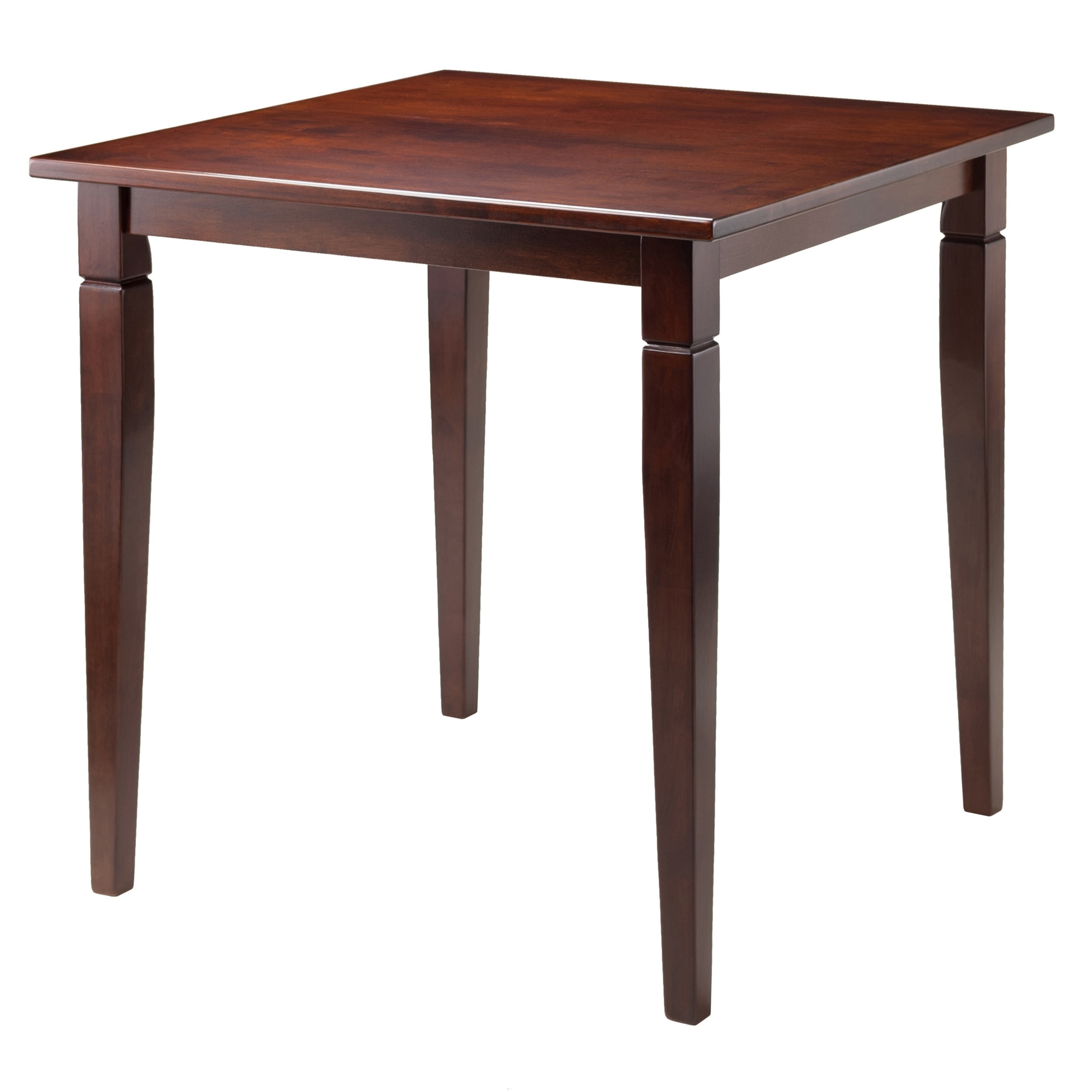 29.5" Routed Antique Walnut Finish Dining Table with Tapered Leg