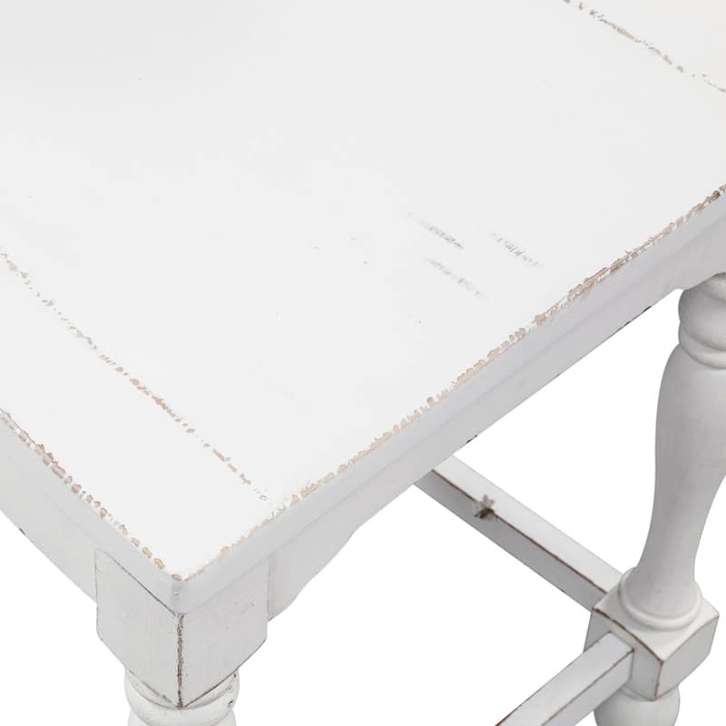 Magnolia Manor Antique White Weathered Bark 5 Piece Gathering Table Set