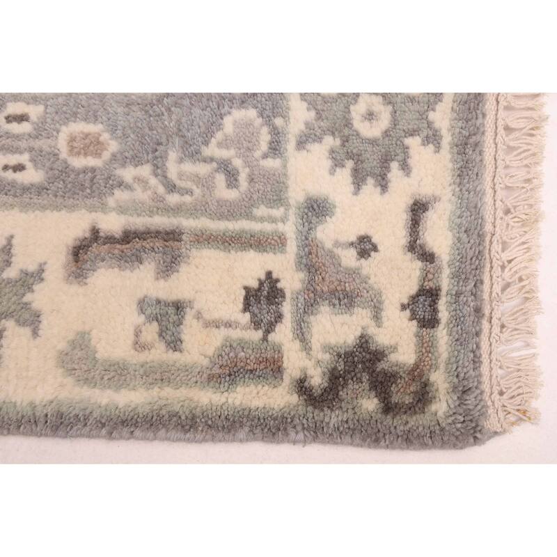ECARPETGALLERY Hand-knotted Royal Oushak Grey Wool Rug - 2'6 x 11'9