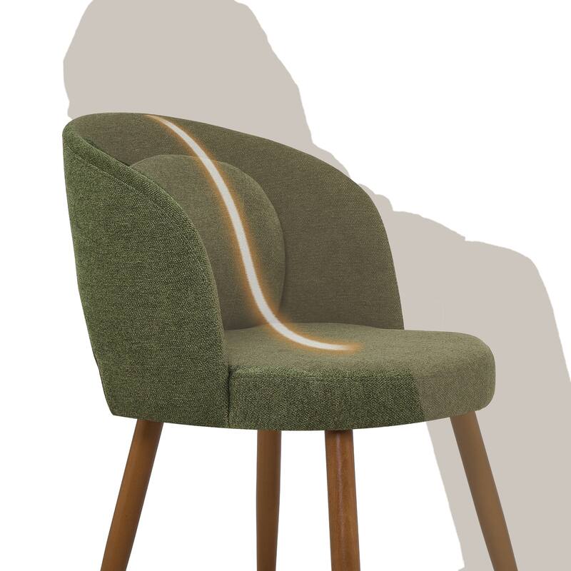 Upholstered Dining Chairs with Back Set of 2/4/6，Linen Dining Room Chairs with Lumbar Pillow for Dining Room, Beige