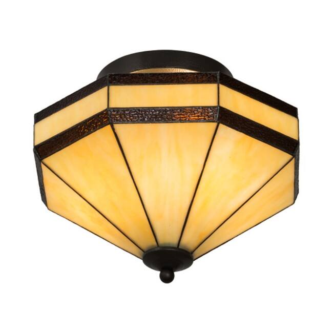 Meyda Tiffany 182677 Topridge 3 Light 14" Wide Semi-Flush Ceiling - Timeless Bronze