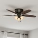 preview thumbnail 1 of 20, Hunter 52" Builder Low Profile Ceiling Fan with 3-Light Light Kit and Pull Chain - Casual, Traditional, Transitional New Bronze