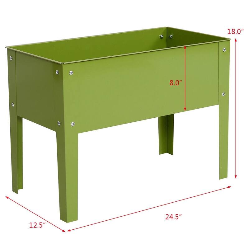 Outdoor Elevated Garden Stand 24.5" x 12.5" Flower Bed Box - 24.5" x 12.5" x 18.0"