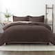 Soft Essentials Oversized 3-piece Microfiber Duvet Cover Set - Chocolate - Full - Queen