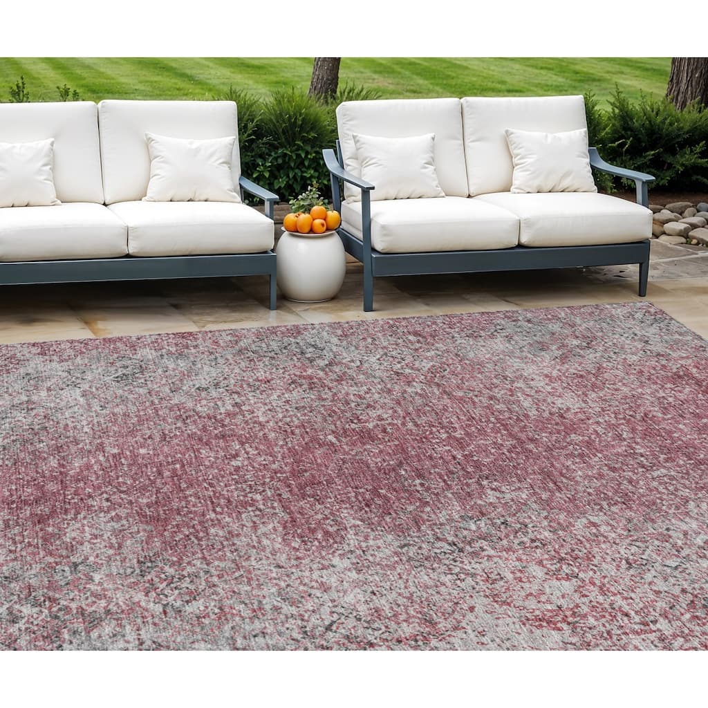 HomeRoots Oriental Transitional Rectangle Outdoor Rug