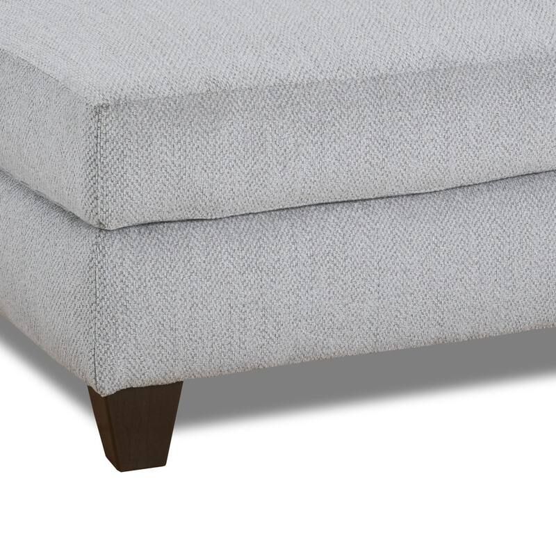 Roundhill Furniture Duleek Upholstered Cocktail Ottoman, Herringbone Silver