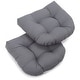 preview thumbnail 60 of 70, 19-inch Twill U-shaped Chair Cushion (Set of 1, 2, or 4) - 19 x 19 Set of 2 - Steel Grey
