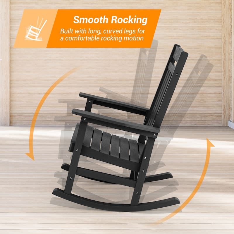 BONOSUKI Outdoor Adirondack Rocking Chair,Fire Pit Chair-Set of 2
