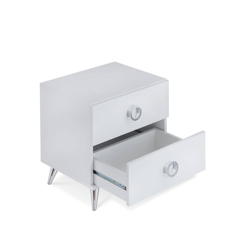 Contemporary Style Night Table with 2 Drawer