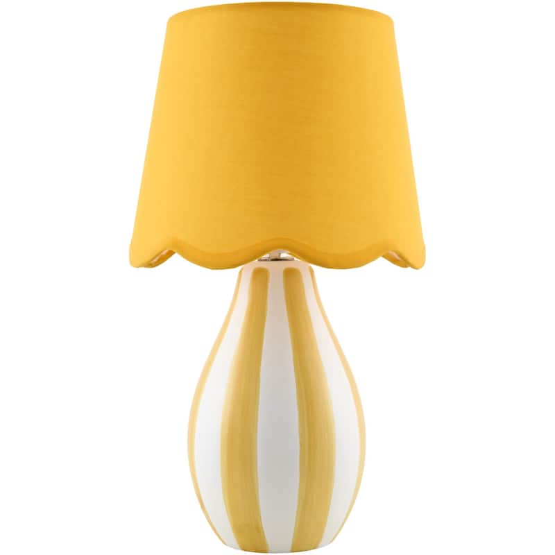 Livabliss Melbu Traditional Accent Table Lamp - 14"H x 8"W x 8"D - Yellow