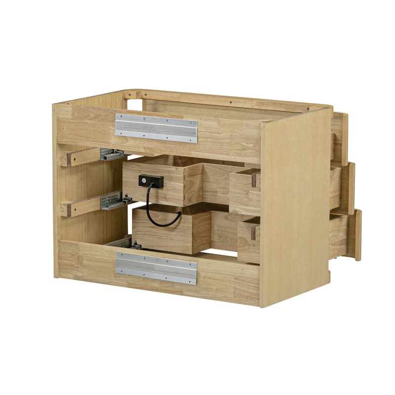 Serena Bathroom Vanity in Light Oak with White Engineered Stone Top