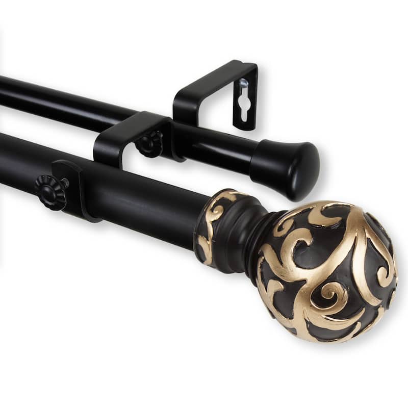 Single Curtain Rod 120-170 Inch Adjustable, Satin Nickel Drapery Rod Set, Elegant Home Decor - M