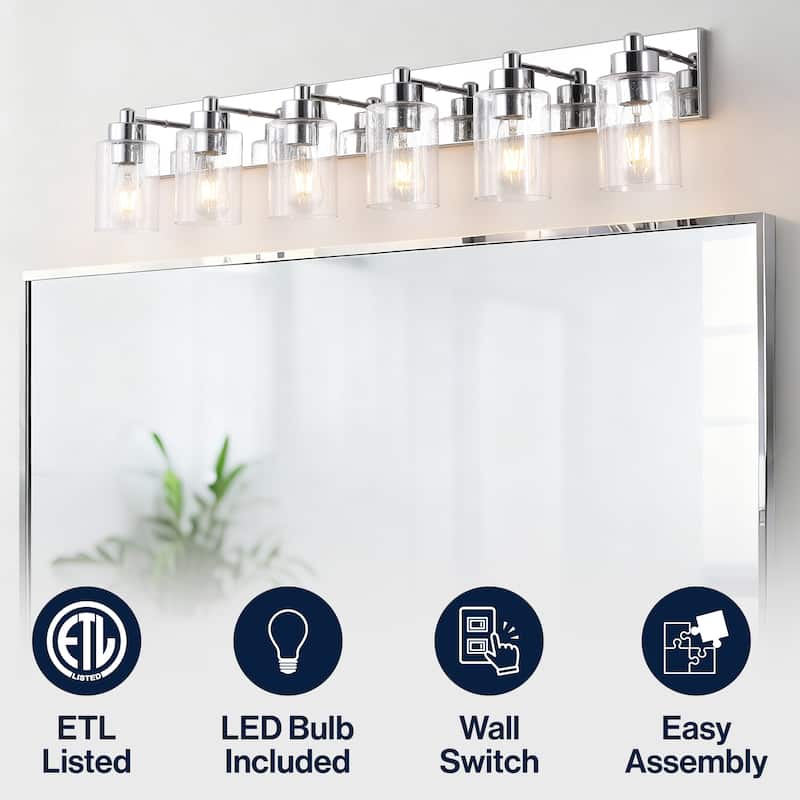 Lydia Seeded Glass/Iron LED Vanity Light, by JONATHAN Y