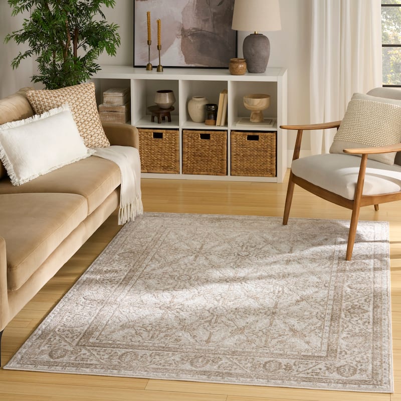 Nourison Dekor Indoor only Persian Area Rug - Ivory/Taupe - 4' x 6'