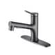 preview thumbnail 3 of 27, 7.8" H Single-Handle Bathroom Sink Faucets with Pull Out Sprayer, Single Hole Vessel Faucet With Deck Plate Gunmetal Gray