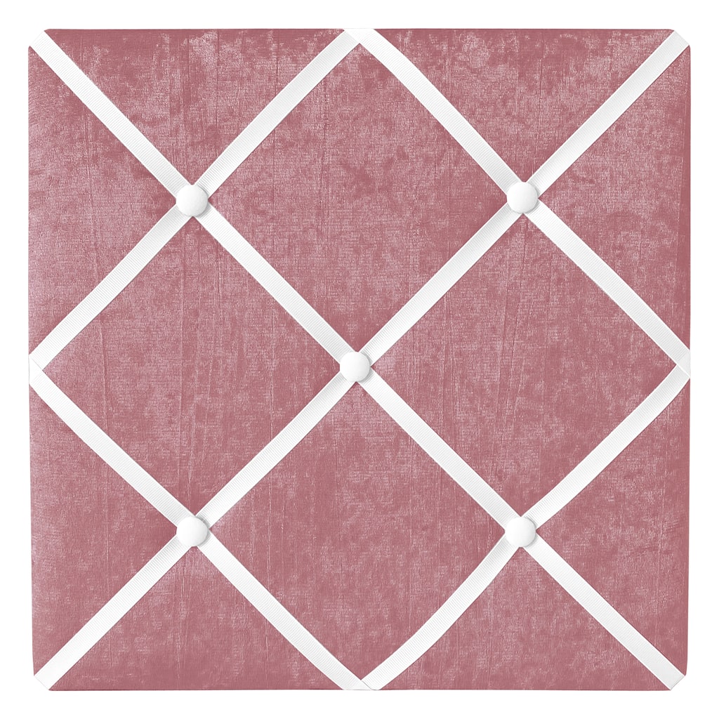 Pink 13in Fabric Memory Photo Bulletin Board - Blush Velvet Luxurious Elegant Princess Boho Shabby Chic for Lace Collection