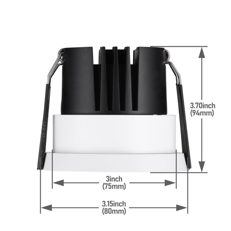 LED 5CCT 3-inch Recessed Lights, Deep Anti-glare, Narrow Frame - 4pack