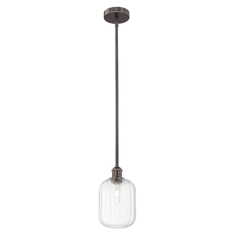 Innovations Lighting Endless Possibilities Edison - Preston - 1 Light 7" Jar Shade Stem Hung Mini Pendant - Clear/Oil Rubbed Bronze