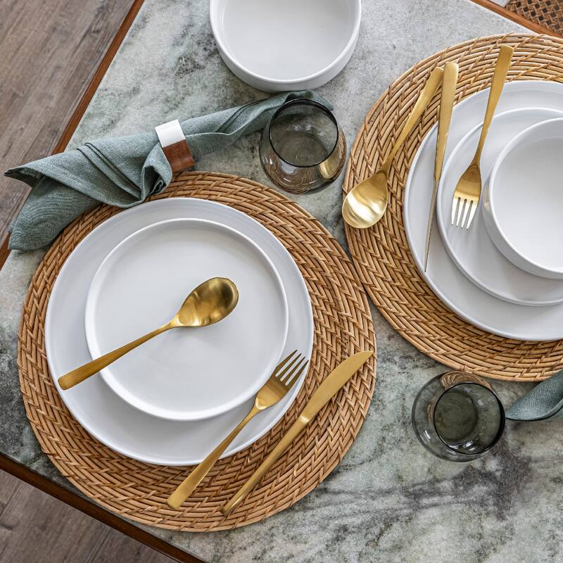 over&back Stackable Semi-Matte Stoneware Dinnerware