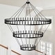 preview thumbnail 10 of 30, Large Black Wagon Wheel Chandelier Farmhouse Pendant Light Fixture 98.42+63.77+31.96 - Black