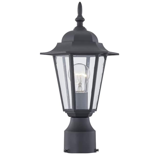 1 -Light Textured Black Outdoor Post Lantern Light