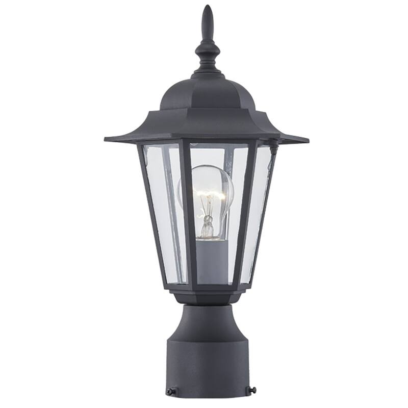 2 Pack 1 -Light Outdoor Textured Black Post Lantern Light