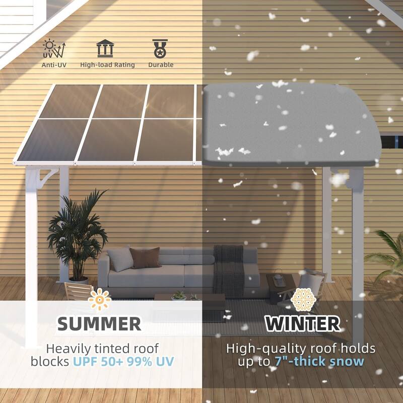 AECOJOY Wall Mounted Gazebos Pergola Gazebo Awnings for Backyard