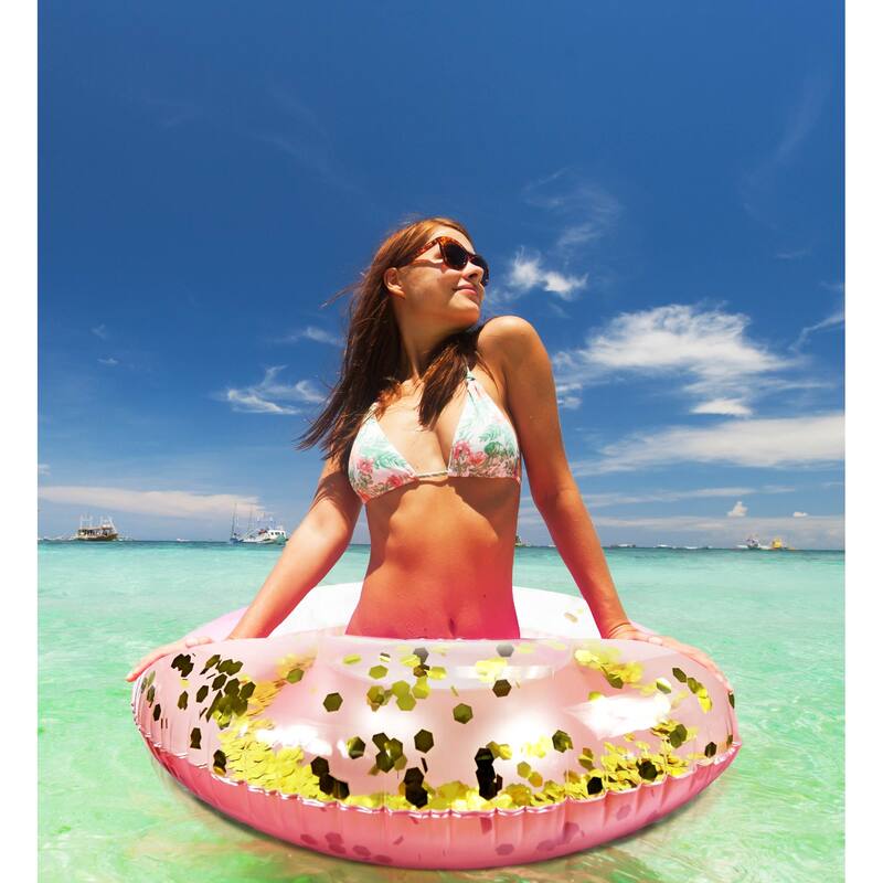 POZA Rose Gold Inflatable Pool Floats Seating Bundle - 3 Pieces Pack - ‎56 x 30 x 5 inches