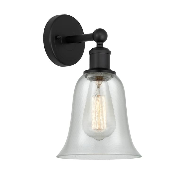 Innovations Lighting 616-1W-14-6 Hanover Sconce Hanover 14" Tall Wall - Matte Black / Fishnet