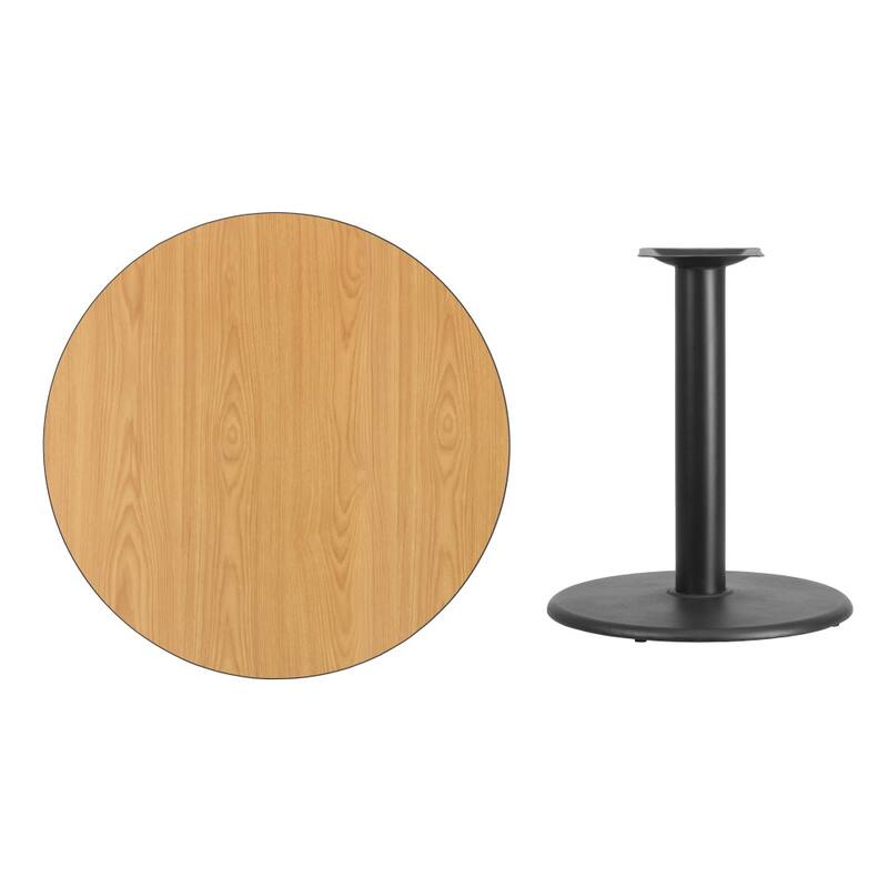36'' Round Laminate Table Top with 24'' Round Table Height Base - 36"W x 36"D x 31.125"H - 36"W x 36"D x 31.125"H