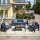 preview thumbnail 3 of 47, Royalcraft 4-Piece All-Aluminum Patio Set with 5" Cushions & 3.2" Widened Armrest, Seats 5, 250 lbs - 4-Piece Sets