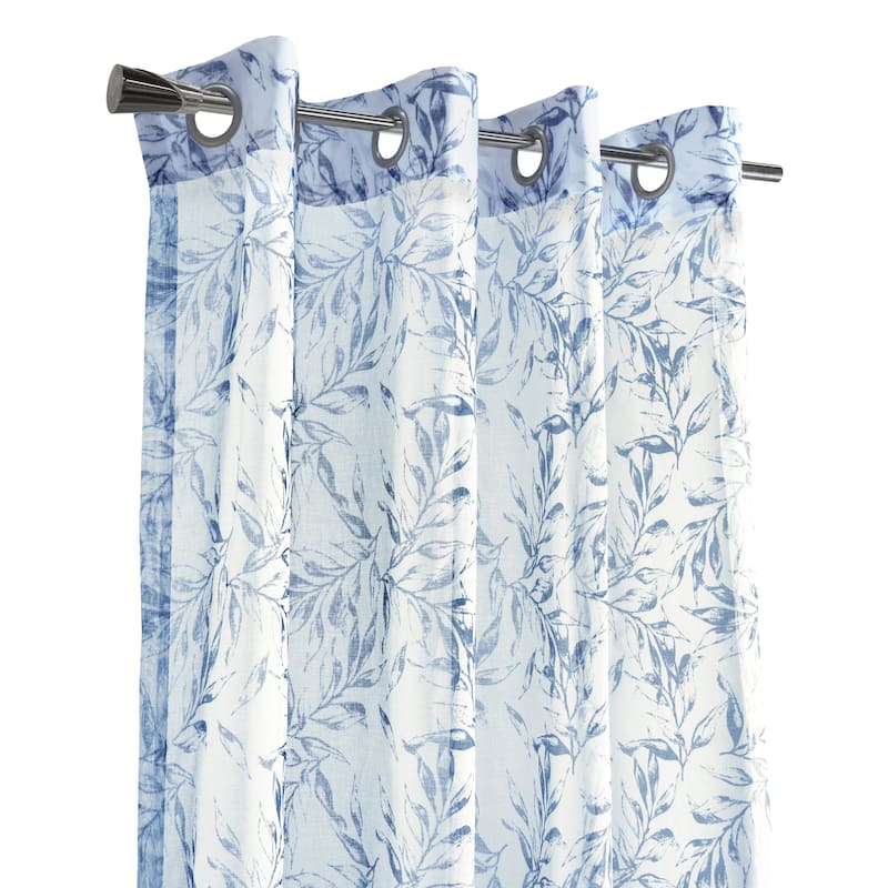 Jenny Sheer Botanical Print Grommet Curtain Panel by Habitat