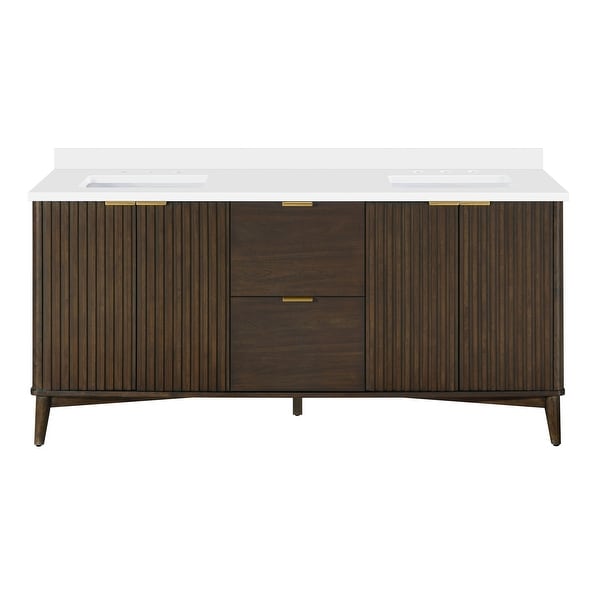 Gabi Bathroom Vanity with White Engineered Stone Top - Bed Bath