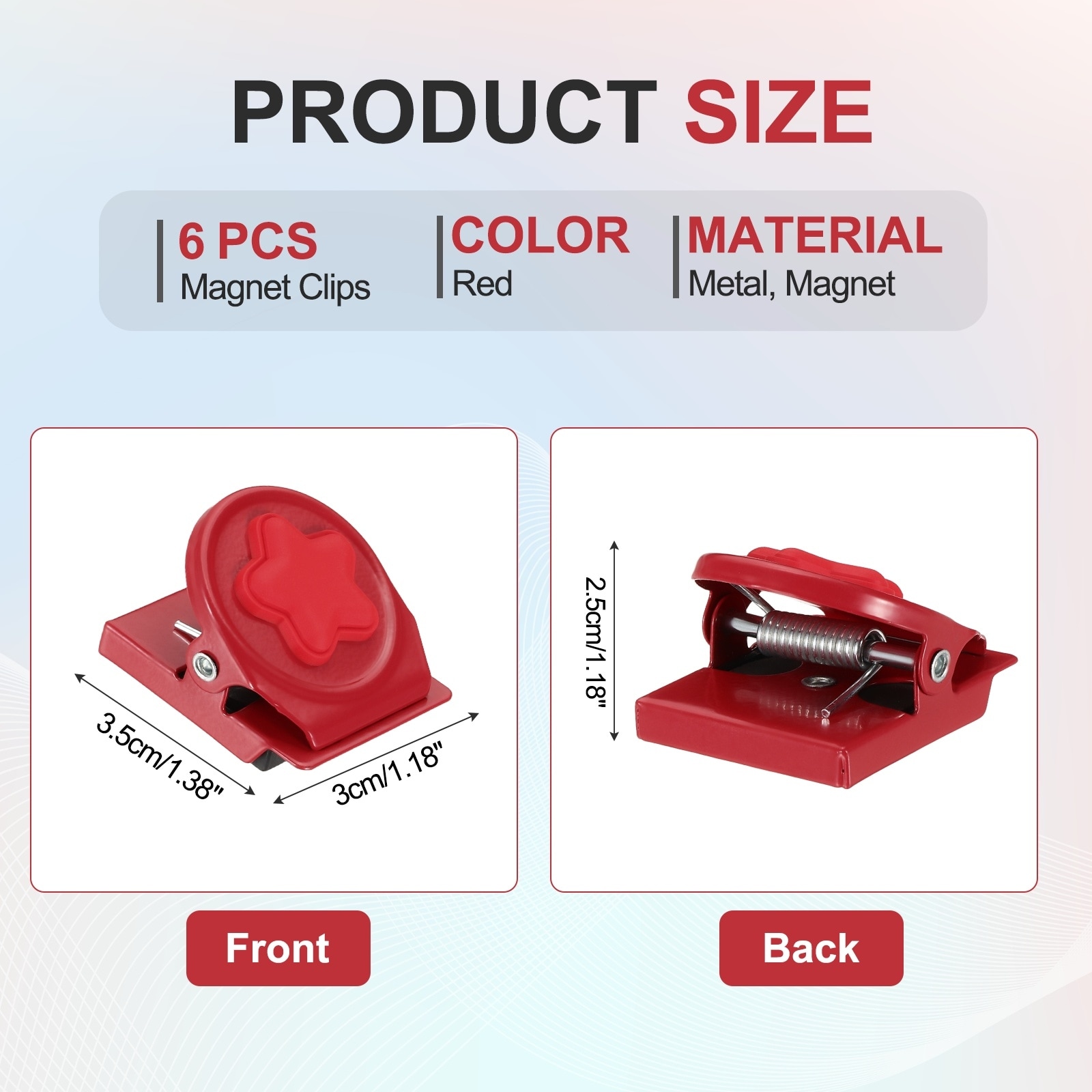 Magnet Metal Clips for Hanging, Star Fridge Magnetic Clips Magnetic Paper Clamp Magnet Clamp for Display Document Storage