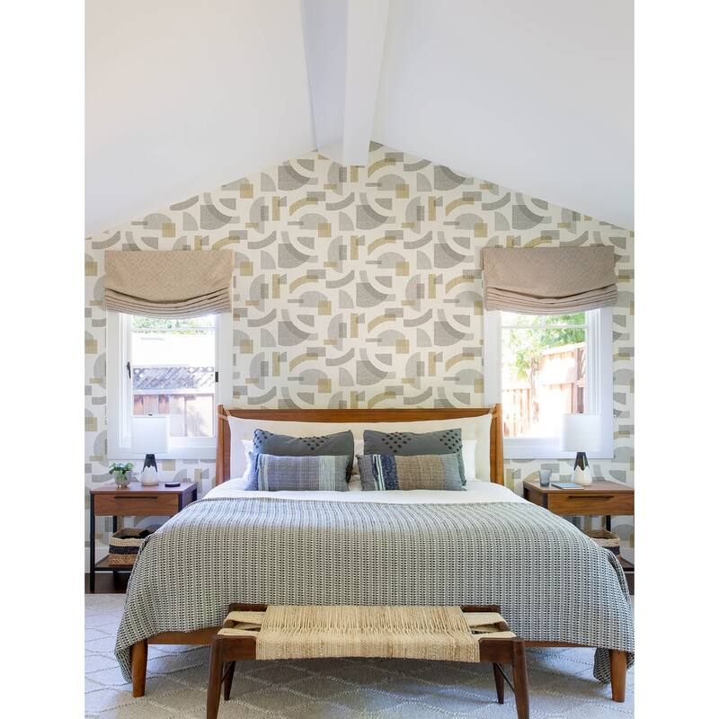 A-Street Prints Fulton Gold Shapes Wallpaper