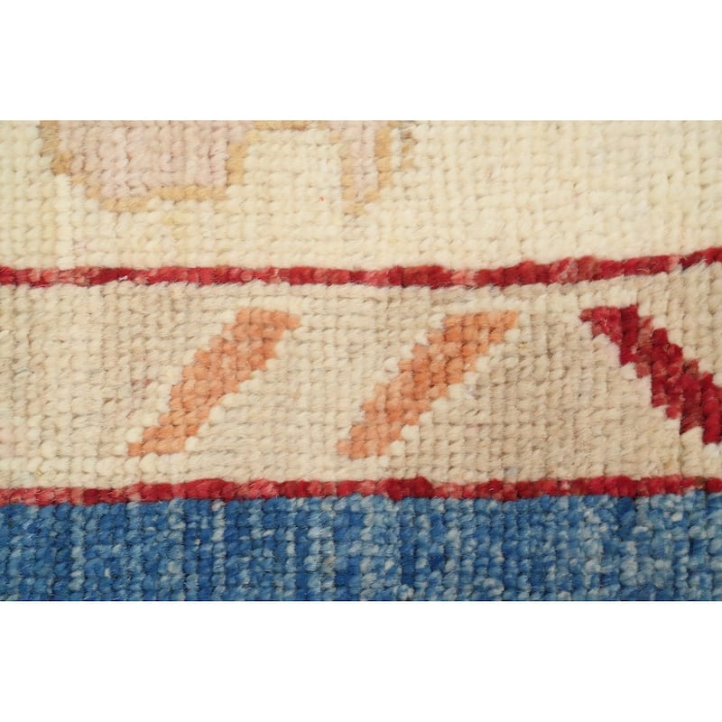 Hand Knotted Oriental 100% Wool Carpet Transitional Floral Navy Blue & Blues Oushak Area Rug - 10' 3'' X 8' 2''