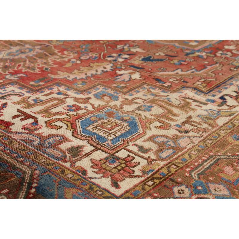 Heriz Persian Vintage Area Rug Handmade Wool Carpet - 7'7"x 10'6"