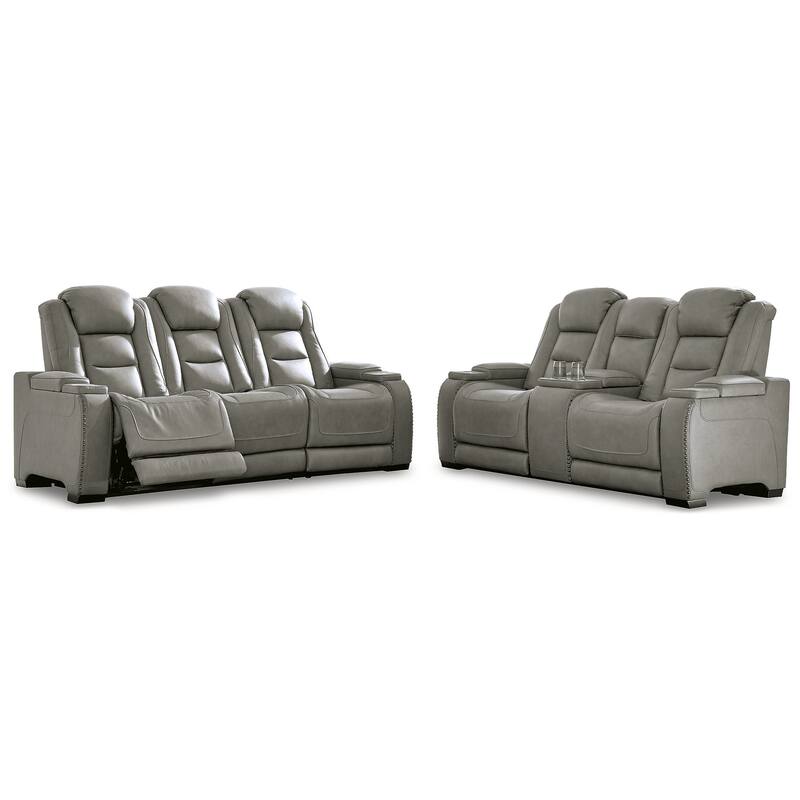 Signature Design by Ashley The Man-Den Gray 2-Piece Upholstery Package - 85"W x 40"D x 43"H