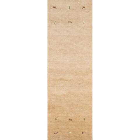 Tribal Gabbeh Runner Rug Hand-knotted Wool Carpet - 2'8" x 9'11"