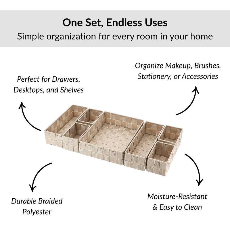 7-Piece Drawer Organizer Set - 10.5 L x 8 W x 2.5 H