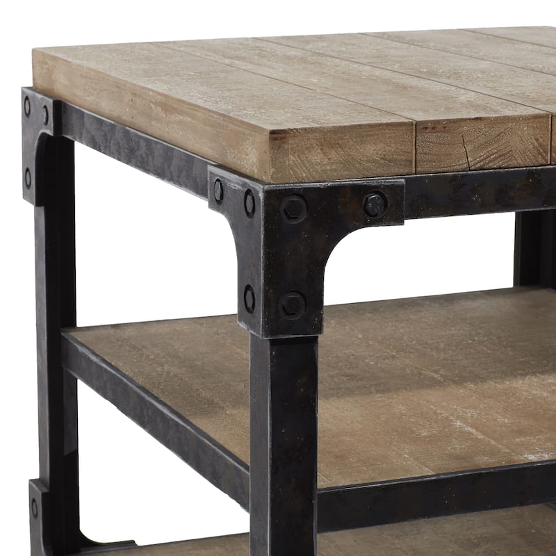 Wood 2 Shelf Accent Table - Brown - Roche River Decor