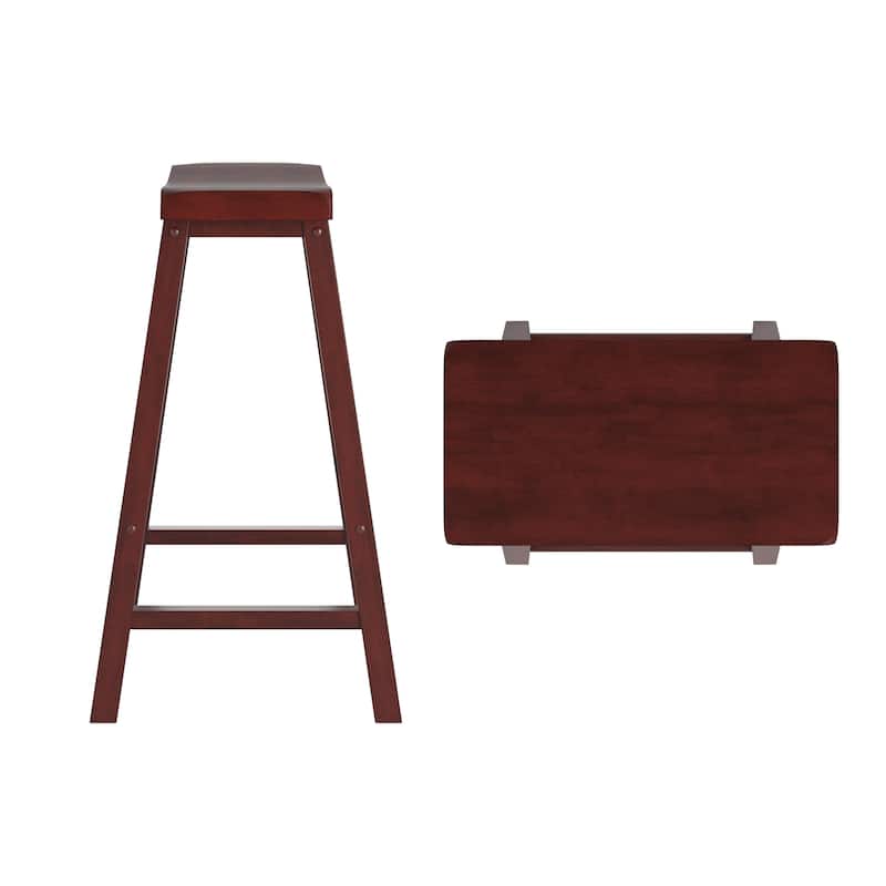 Cadiz Saddle Seat 29" Bar Height Backless Stools (Set of 2)