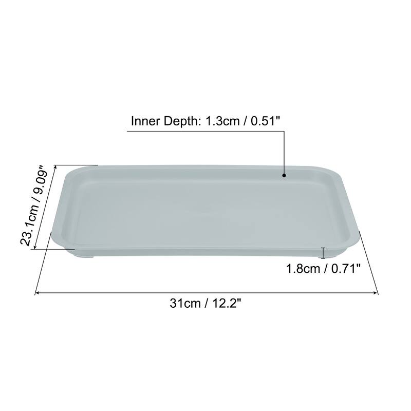 12x9" Fast Food Tray, Plastic Reusable Multi-Purpose Serving Tray Light Blue - Light Blue - Light Blue
