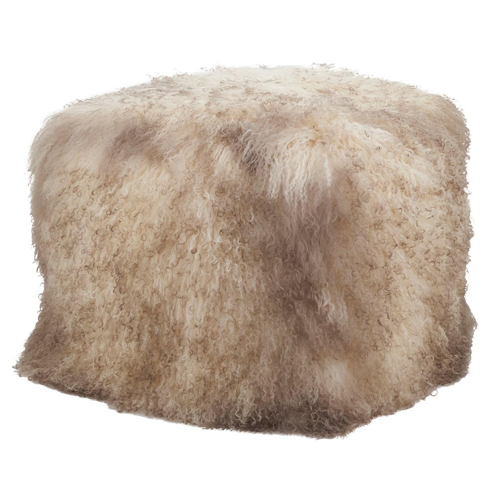 Mongolian Lamb Wool Pouf