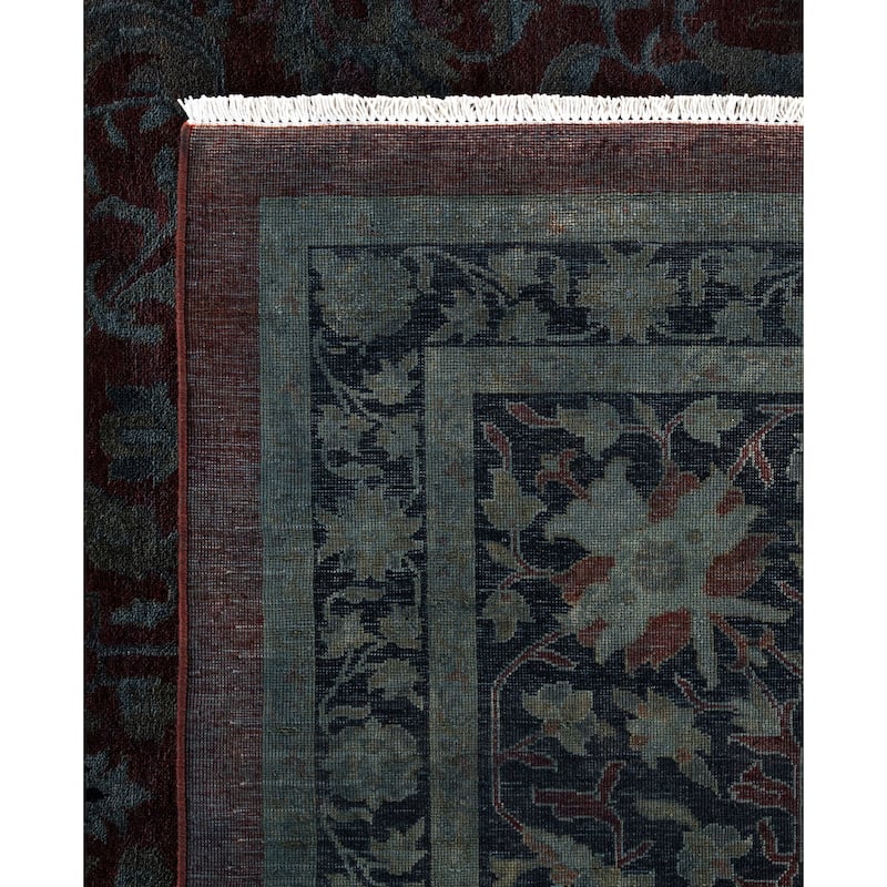 Overdyed One-of-a-Kind Hand-Knotted Area Rug - Gray - 12' 0" x 18' 0"
