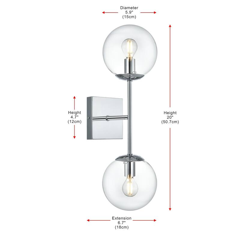Elegant Lighting LD2357 Neri 2 Light 6" Wide Vanity Light